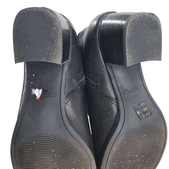 Aetrex Rubi Black Leather Comfort Ankle Boots Size 40 US 9-9.5 Classic Heel - Picture 7 of 13